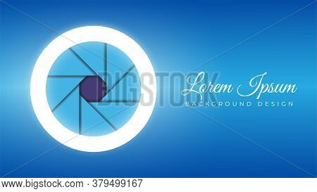 Colorful Camera Lens Open Aperture With Ring Light Stock Vector Illustration. Background Design Temp