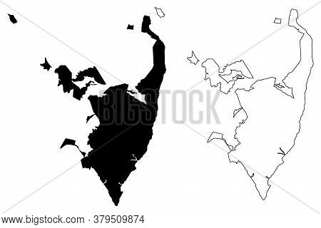 Serra City (federative Republic Of Brazil, Espirito Santo State) Map Vector Illustration, Scribble S