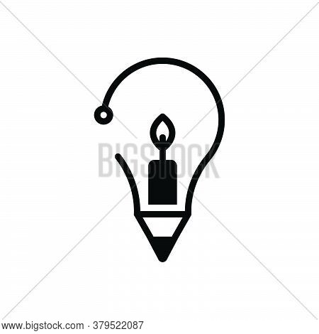 Black Solid Icon For Creative Inventive Enterprising Visionary Prolific Concept Candle Idea