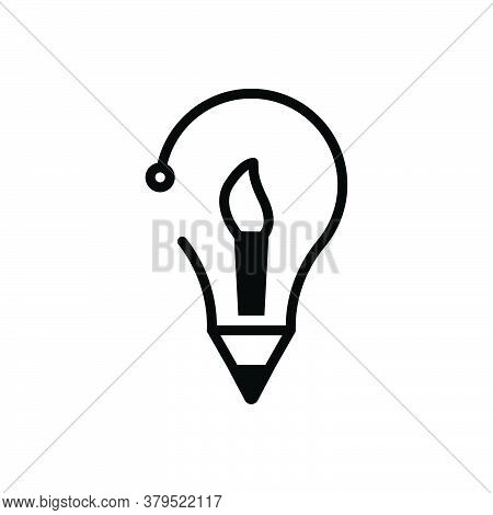 Black Solid Icon For Creative-idea Inventive Enterprising Visionary Prolific Concept Brush Idea