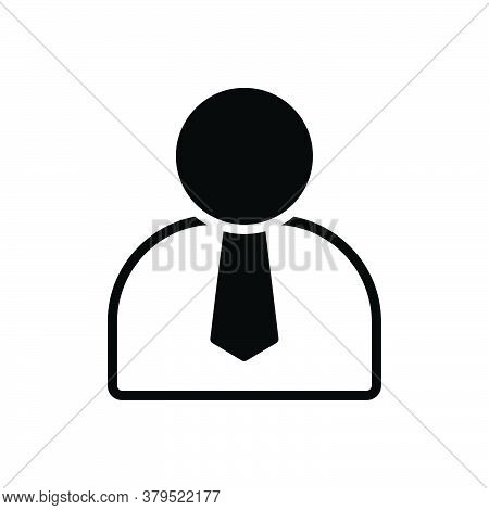 Black Solid Icon For Employee Practician Roustabout Shopman Worker Agent Staff Member Operator