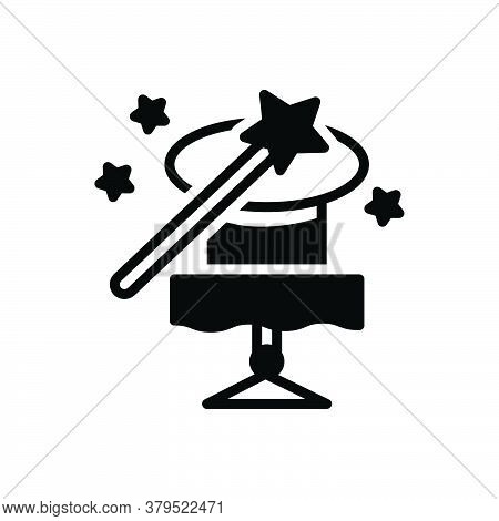 Black Solid Icon For Magic-trick Magic Trick Fascination Spell Charm Enchantment Magician Wizards St