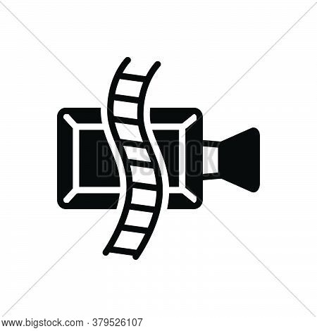 Black Solid Icon For Video-player Broadcast Recorded Demonstrate Player Display Broadcasting Streami
