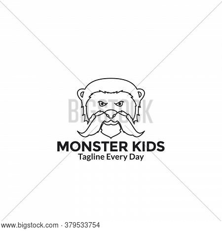 Head Animal With Long Mustache Illustration Silhouette Logo Design