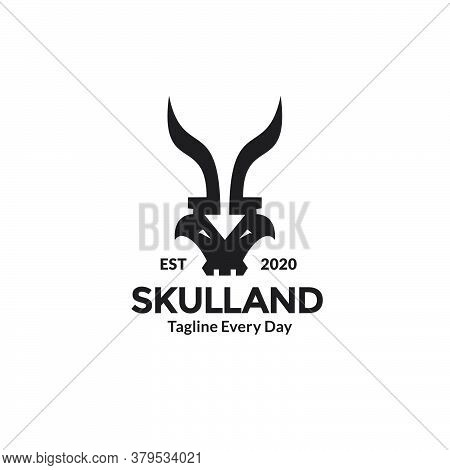 Head Of Bull, Bison, Buffalo, Bullock, Neat With Horn Logo Design