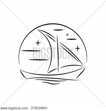 Dhow Ship Traditional Asian Boat Logo Design