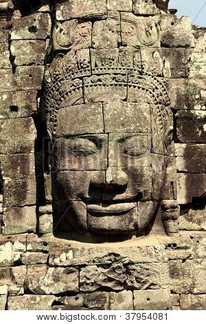 La faccia del re - tempio di Bayon, Angkor Thom, in Cambogia