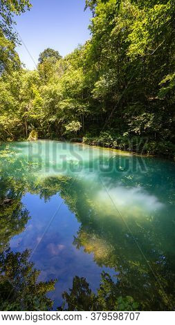 Krupajsko Vrelo (the Krupaj Springs) In Serbia, Beautiful Water Spring With Waterfals And Caves. Hea