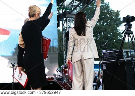 Minsk, Belarus - July 30, 2020: Svetlana Tikhanovskaya, Veronika Tsepkalo And Maria Kolesnikova - Th