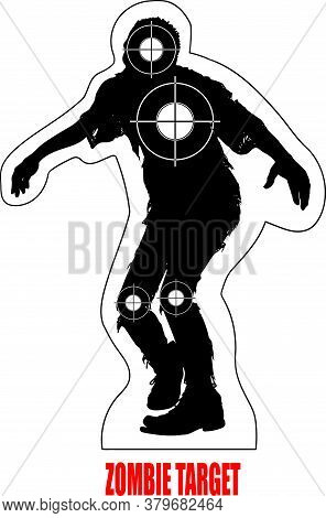 Black And White Walking Dead Zombie Target With Crosshairs