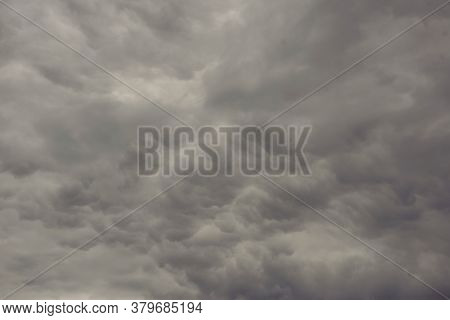 Dark Clouds On Sky Before Rainy And Storm - Image