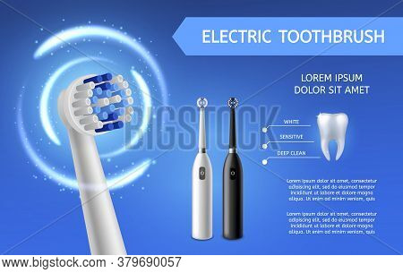Electric Toothbrush. Fresh Teeth Cleaning With Electric Black Or White Toothbrushes Product Promotio