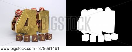 Number 41 (number Forty-one) Anniversary Celebration Design With Round Candies And The Inscription Y