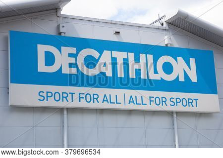 The Decathlon Sign At Westquay Retail Park In Southampton, Hampshire Uk, Taken 10th July 2020