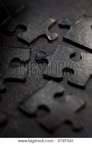 schwarz Puzzle-Teile