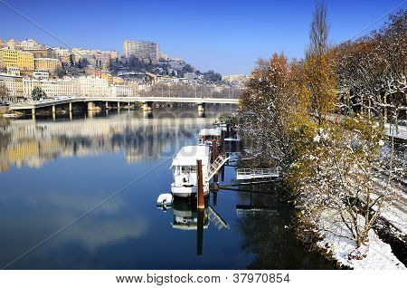 Lyon Croix Rousse And Rhï¿½ne River
