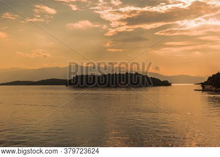 Morning View From The Nydri Port To The Nearby Islands. Nydri Is A Tourist Place On The Island Of Le