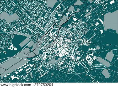 Map Of The City Of Canterbury, Kent, Uk