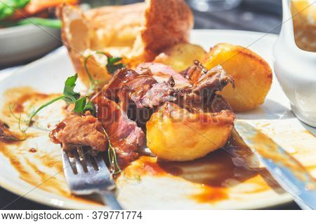 Sunday Roast With 21-day Aged Sirloin Of Beef, Beef Dripping Roast Potatoes, Yorkshire Puddings, And