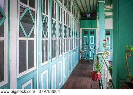 Guaranda, Bolivar Province, Ecuador - November, 2013: An Old Colonial And Traditional House, With Ma