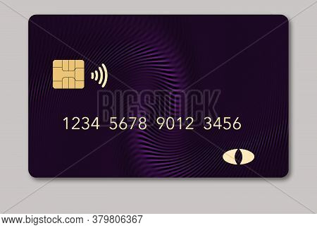 Here Is A Blank Credit Or Debit Card With Room For Your Text. It Is A Mauve Color With A Geometric D