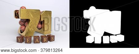 Number 71 (number Seventy-one) Anniversary Celebration Design With Round Candies And The Inscription