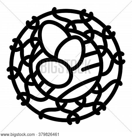 Quail Nest Eggs Icon. Outline Quail Nest Eggs Vector Icon For Web Design Isolated On White Backgroun