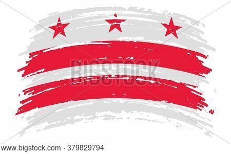 District Of Columbia Usa - Washington, D.c. Flag In Grunge Brush Stroke, Vector