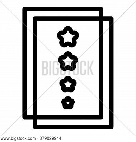 Five Stars Diplom Icon. Outline Five Stars Diplom Vector Icon For Web Design Isolated On White Backg