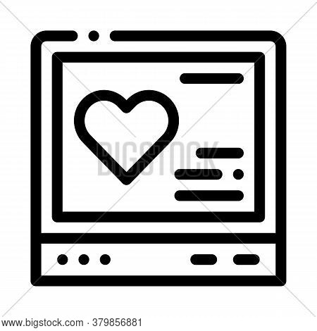 Cardiogram Gadget Icon Vector. Cardiogram Gadget Sign. Isolated Contour Symbol Illustration