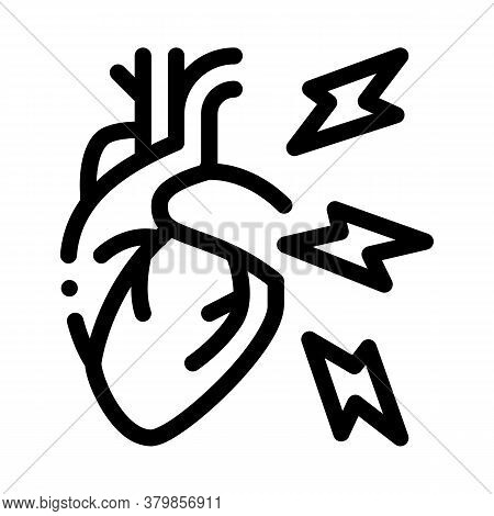Hypertension Illness Icon Vector. Hypertension Illness Sign. Isolated Contour Symbol Illustration
