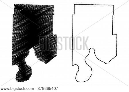 Vanderburgh County, Indiana (u.s. County, United States Of America, Usa, U.s., Us) Map Vector Illust