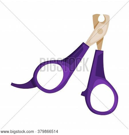 Pet Nail Clippers, Pet Care Object Cartoon Style Vector Illustration On White Background