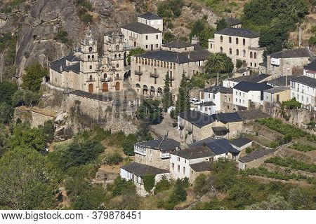 Ribeira Sacra. As Ermidas Village With Antique Church. Galicia, Spain