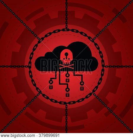 Cyber Attack Malware Wannacry Or Maze Ransomware Virus Encrypted Files And Lock On Cloud Computer Co