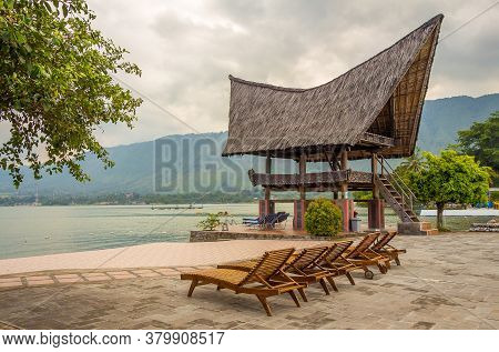 A View Of Lake Toba From The Shore Of Parapat, Samosir Island, North Sumatra, Indonesia