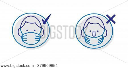 Simple Vector Linear Icons Associated With Safety Instructions During A Coronavirus Pandemic.