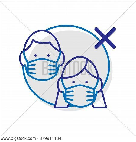 A Simple Vector Linear Icon Associated With Safety Instructions During A Coronavirus Pandemic.