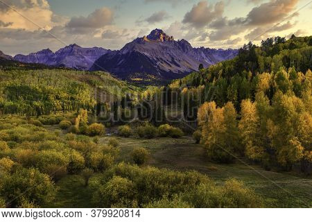 Fall Season Along The Valley Below Mt Sneffels In The San Juan Mountain Range Outside Of Telluride C