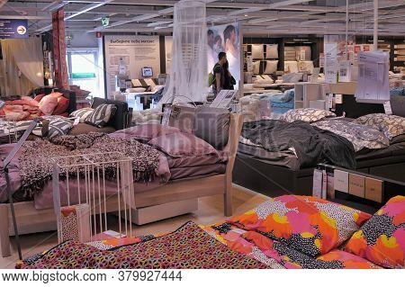 Russia, St. Petersburg, 14,06,2014 Beds And Sofas In The Furniture Store Ikea