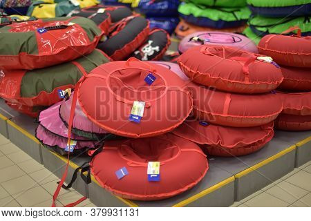 Russia, St. Petersburg 27,12,2015 Sled For Snow Riding In The Store