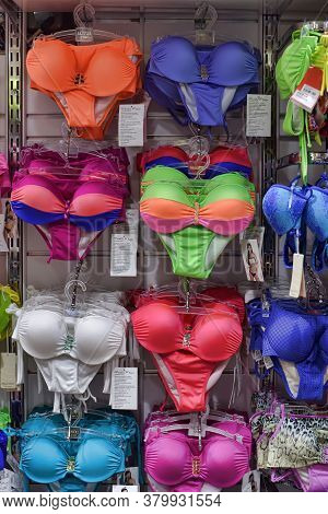 Turkey, Kemer18,07,2015 Swimwear In The Store Close Up