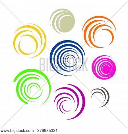 Set Of Colorful Creative Abstract Circle Logo Design Graphic Element Template
