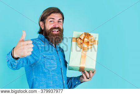 Enjoying Online Shopping. Commonly Used For Birthday. Buy Anniversary Gifts. Surprised Male Open Box