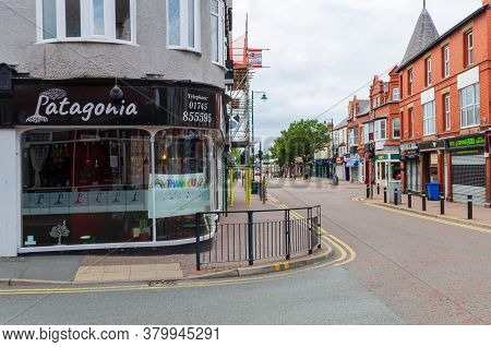 Prestatyn, Uk: Jul 06, 2020: A General View Of The High Street At Early Evening. The Patagonia Resta