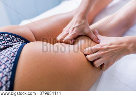 Legs And Buttocks Massage To Reduce Cellulite And Phlebeurysm And Preserve An Healthy Look. Skin And