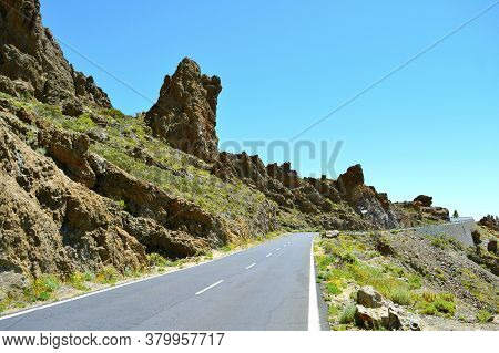 Country Road In Boca Tauce, Mount Teide National Park In Tenerife