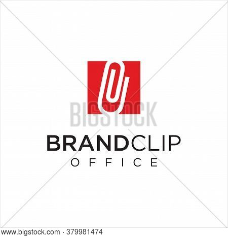 Square Clip Logo Logo Idea Icon Design Stock Vector. Monogram Paper Clips Logo Design Business Capit
