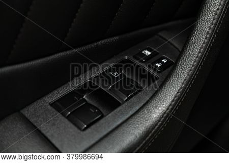 Novosibirsk/ Russia - August 01  2020: Infiniti Fx, Close Up Of A Door Control Panel In A New Modern