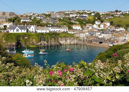 Udsigt over Port Isaac Cornwall England UK